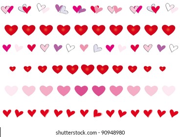 Cute brushes on special day with hearts