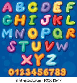 Cute Bubble Alphabet Az Font Set Stock Vector (Royalty Free) 1006013647 ...