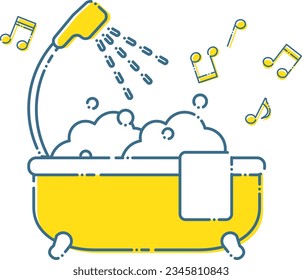 Cute bubble bath and shower illustration