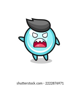 tira cómica de una burbuja linda en una pose muy enojada, diseño de estilo lindo para camiseta, pegatina, elemento logo