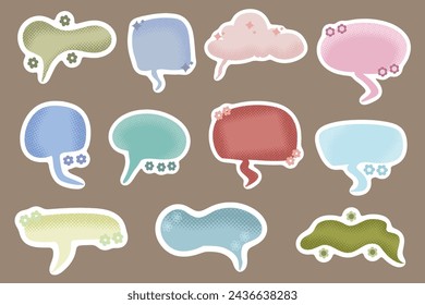 Cute Bubble Chat Sticker Clip Art