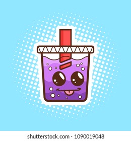 cute bubble drink cartoon