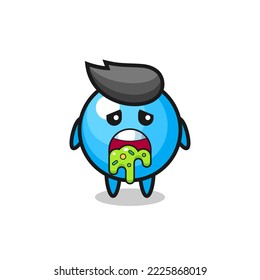 el lindo personaje de goma de burbujas con puke , diseño de estilo lindo para camiseta, pegatina, elemento logo