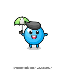 cute bubble gum illustration holding an umbrella , cute style design for t shirt, sticker, logo element