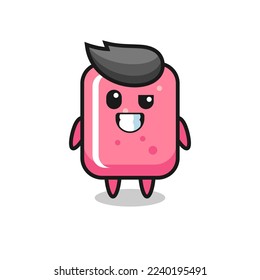 cute bubble gum mascot with an optimistic face , cute style design for t shirt, sticker, logo element