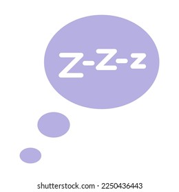 Cute bubble with inscription zzz, vector illustration. Cartoon drawing of lullaby element for children isolated on white background. Bedtime, childhood, decoration concept
