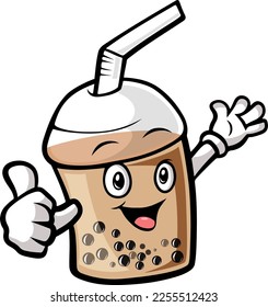 Cute bubble milk tea cartoon character