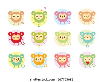 cute bubble monkey vector