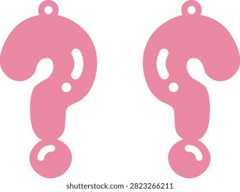 Cute Bubble Question Mark Symbol Charm for Earrings, Classroom Decor, Keychains, Party Graphics and Playful Typography Design
