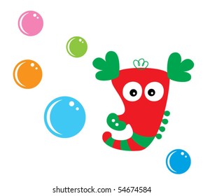 cute bubble seahorse