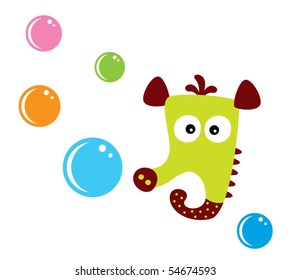 cute bubble seahorse
