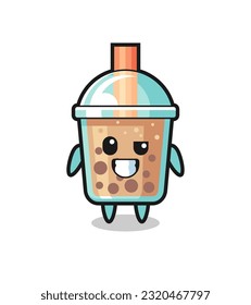 linda mascota de té burbuja con una cara optimista, diseño de estilo lindo para camiseta, pegatina, elemento logo
