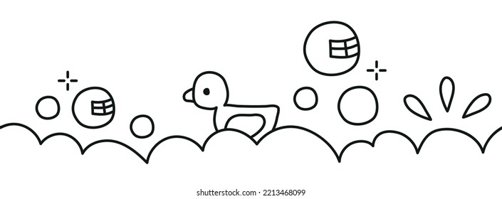 Cute bubblebath border vector illustration