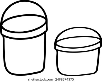 Cute Bucket Line Art Vector | Minimalist Design