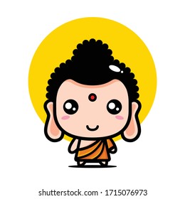 Cute Buddha Character Vector Design