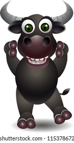 cute buffalo cartoon