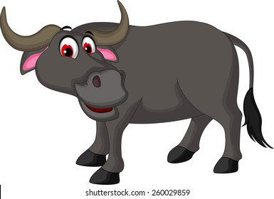 cute buffalo cartoon posing for you design