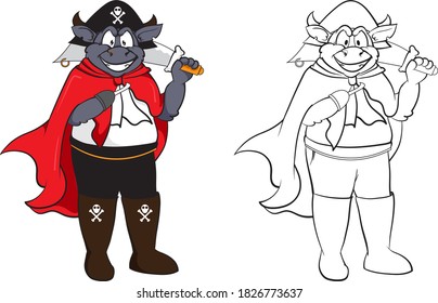 cute buffalo character, perfect for your design