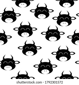 Cute Buffalo seamless pattern wallpaper