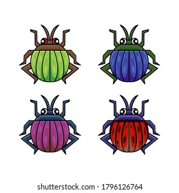 Cute bug character design for logo, t-shirts or as you wish