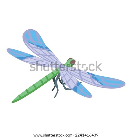 Cute bug icon isometric vector. Wing insect. Macro fly