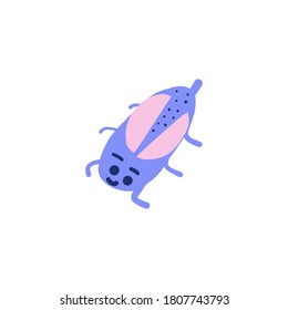 Cute bug isolated element. Insect fly character for kids design. Vector illustration 