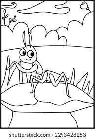 Cute Bugs and Insects Coloring page