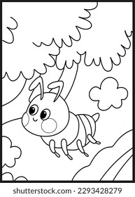 Cute Bugs and Insects Coloring page