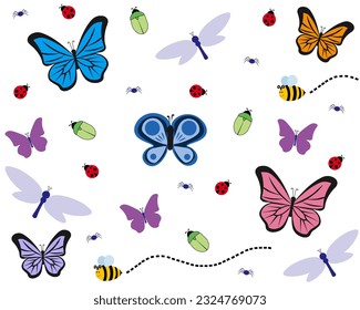 Cute Bugs and Insects Illustration