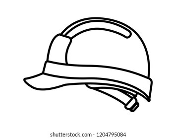 cute builder helmet isolated icon