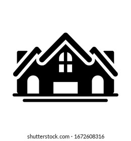 cute building of house , silhouette style icon vector illustration design