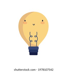 cute bulb cartoon isolated style