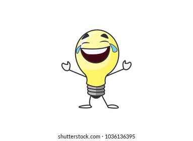 Cute Bulb Character. Vector Illustration. Isolate don white background.