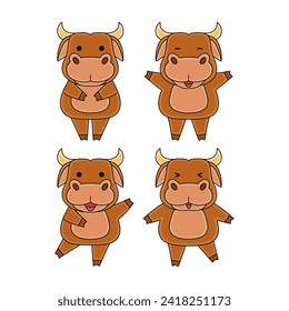 cute bull character vector illustration