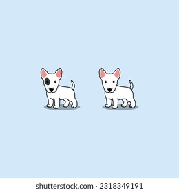 Caricatura de perro de Cute bull terrier, ilustración vectorial