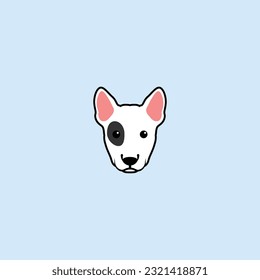 Caricatura de la cara de cachorro de Cute Bull terrier, ilustración vectorial