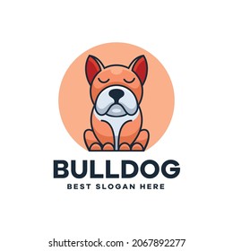 Diseño de logotipo de caracteres de Bulldog Cute