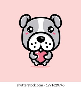 cute bulldog character vector design