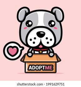 cute bulldog character vector design