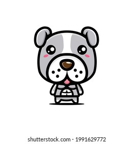 cute bulldog character vector design