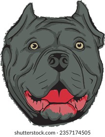 Cute bulldog in color for print