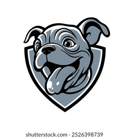 Cute Bulldog Pup Head Mascot Design