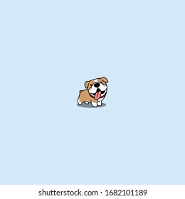 Cute bulldog smiling cartoon, vector illustration