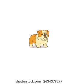 Cute bulldog standing cartoon, vector illustration