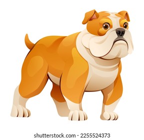Cute bulldog vector cartoon illustration