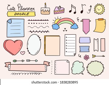 Recortar notas de icono del elemento del diario de viñetas dibujo vectorial