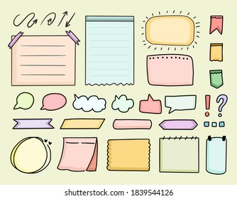 Cute bullet journal element icon notes vector drawing