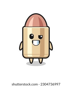 cute bullet mascot with an optimistic face , cute style design for t shirt, sticker, logo element