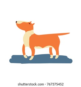 Cute bull-terrier. Hand drawn vector illustration.