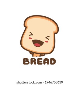 cute bun with a happy laughing expression. food mascot template. suitable for use as logos, menus, cards etc.